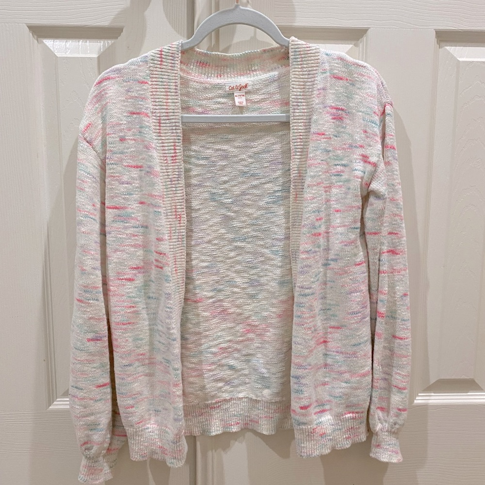 A multicolored cardigan